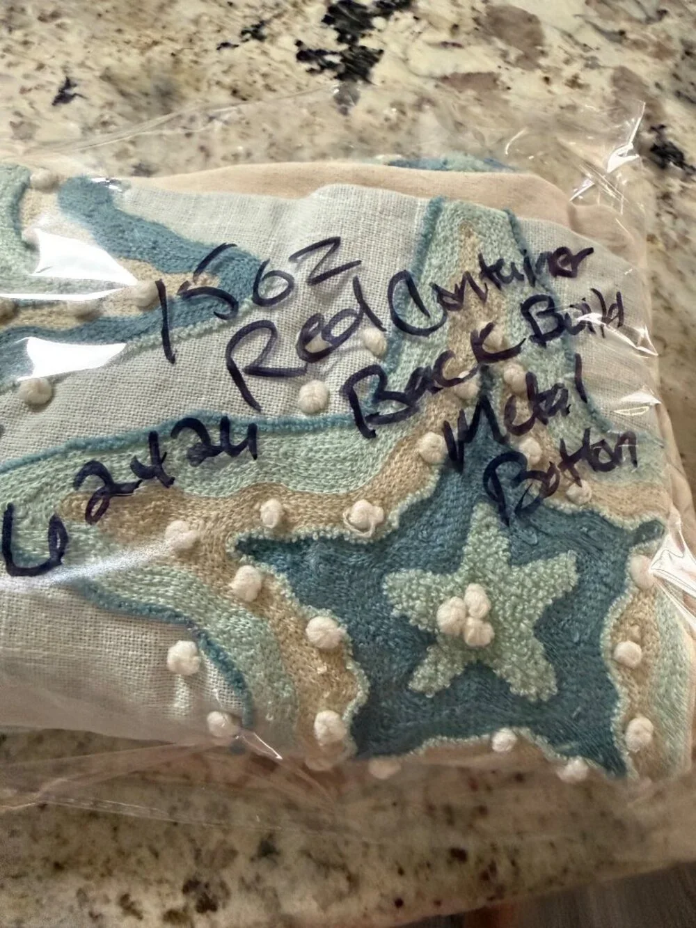 2 Sigrid Olsen Home Coastal Starfish Embroidered Throw Pillow Covers Nautical